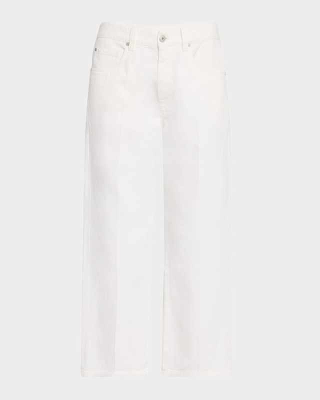 Soft Curved Wide-Leg Denim Jeans